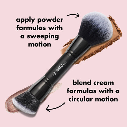 e.l.f. Cream & Powder Makeup Face Brush: Paraben-Free, Phthalate-Free, Vegan, Nylon Bristles