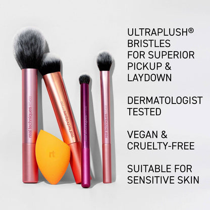 Real Techniques Everyday Essentials Makeup Brush Kit - 5pc